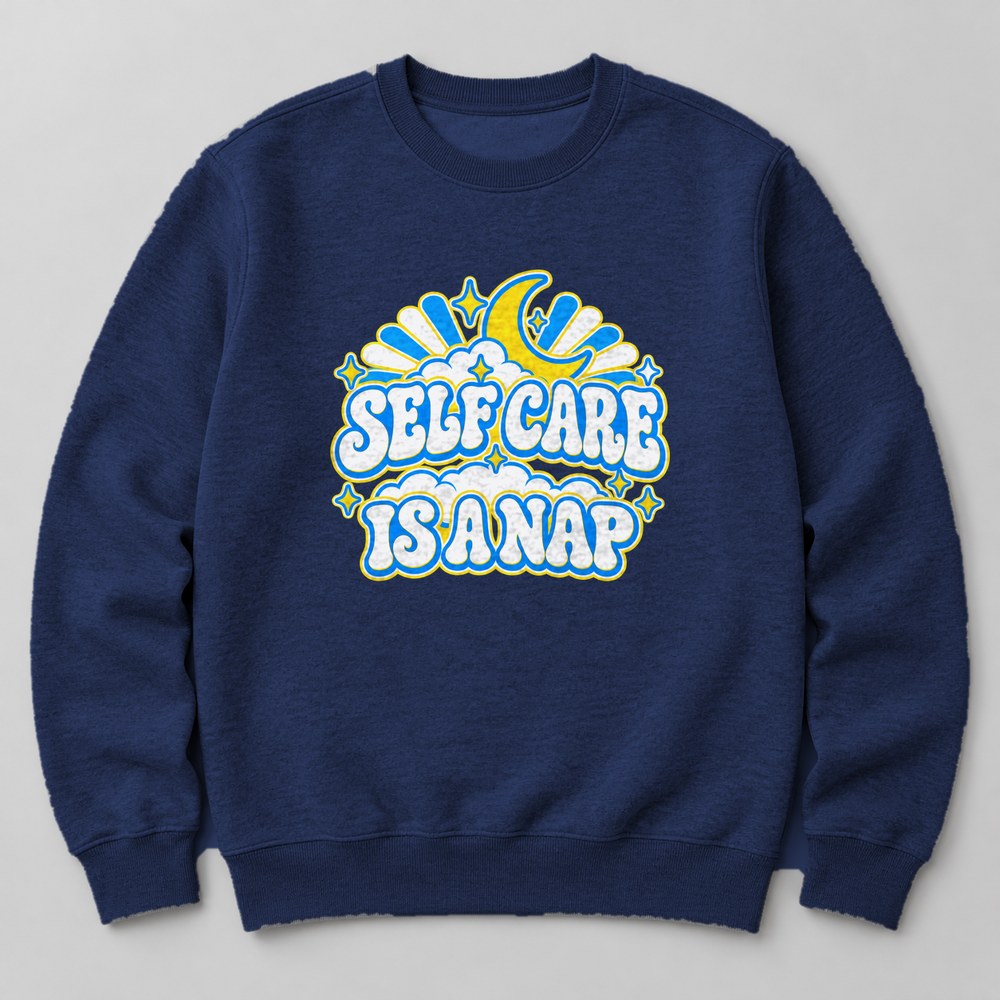 Self Care is a Nap Sweatshirt in Navy