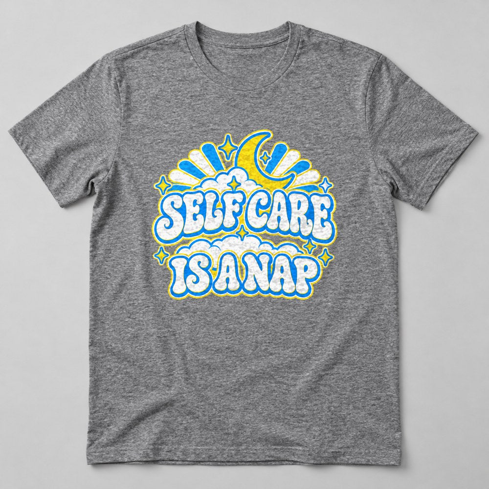 Self Care is a Nap T-Shirt in Heather Grey