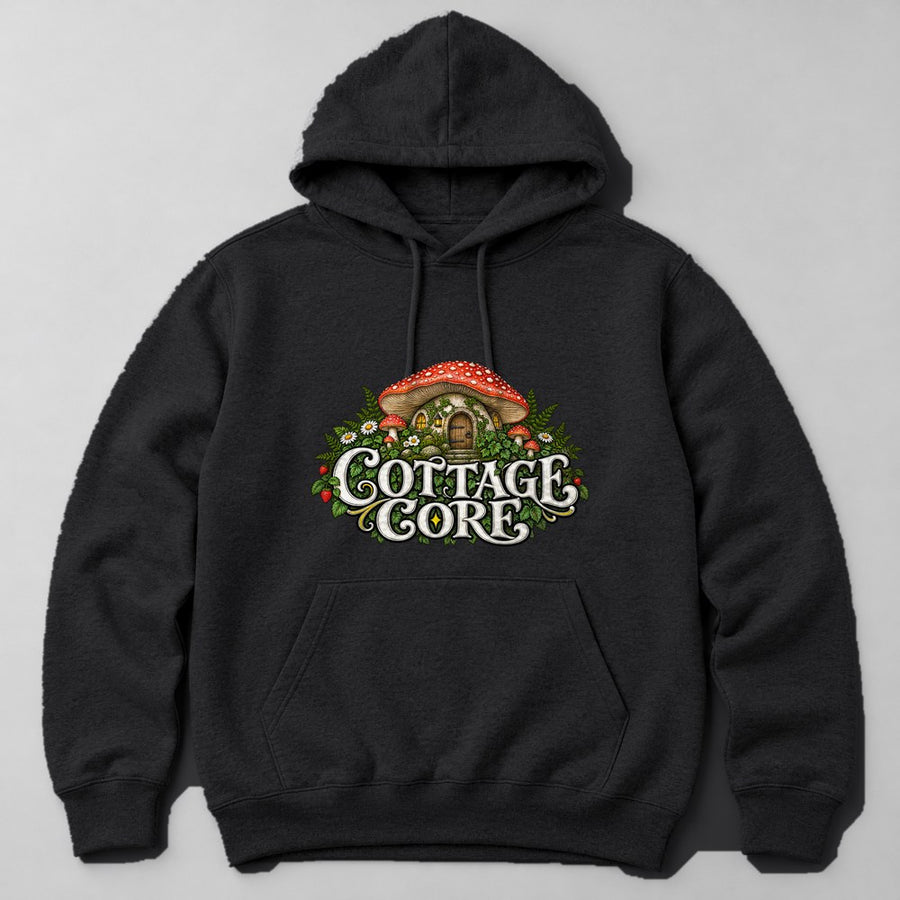 Cottage Core Hoodie in Black