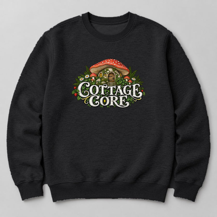Cottage Core Sweatshirt in Black