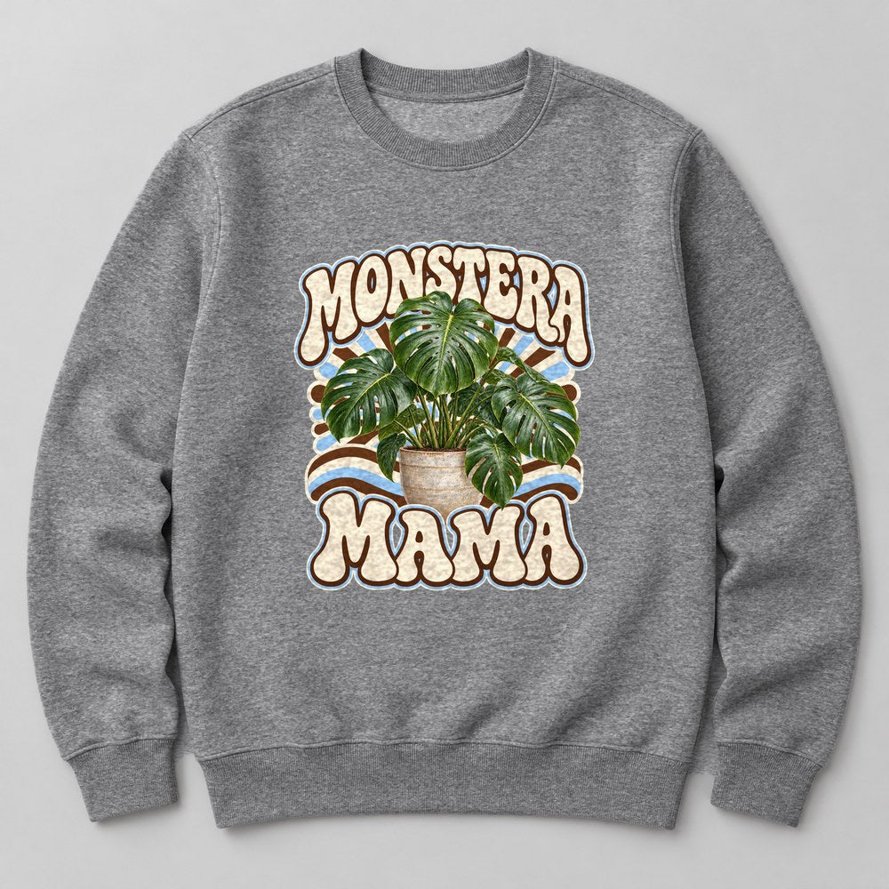 Monstera Mama Sweatshirt in Heather Grey