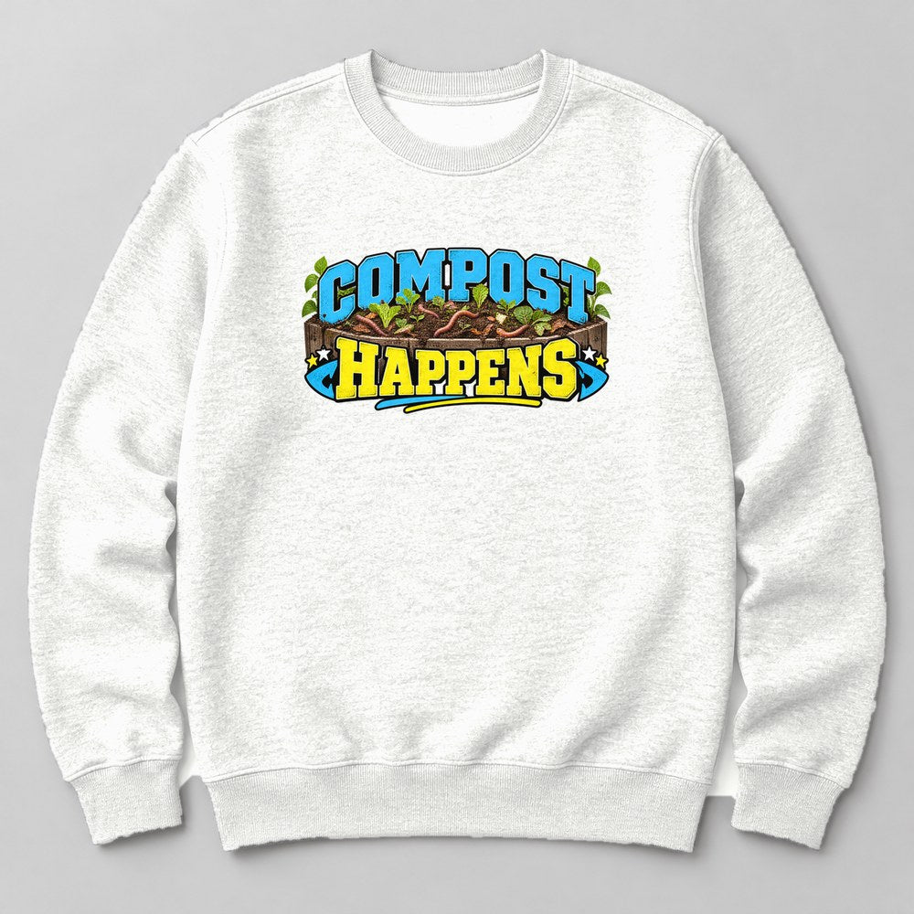 Compost Happens Sweatshirt in White
