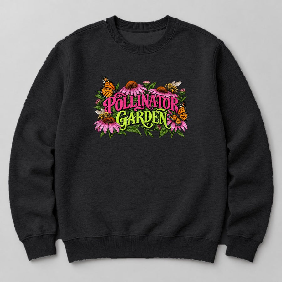 Pollinator Garden Sweatshirt in Black