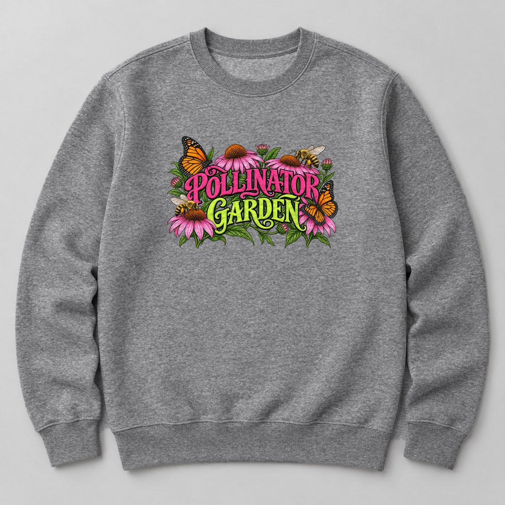 Pollinator Garden Sweatshirt in Heather Grey