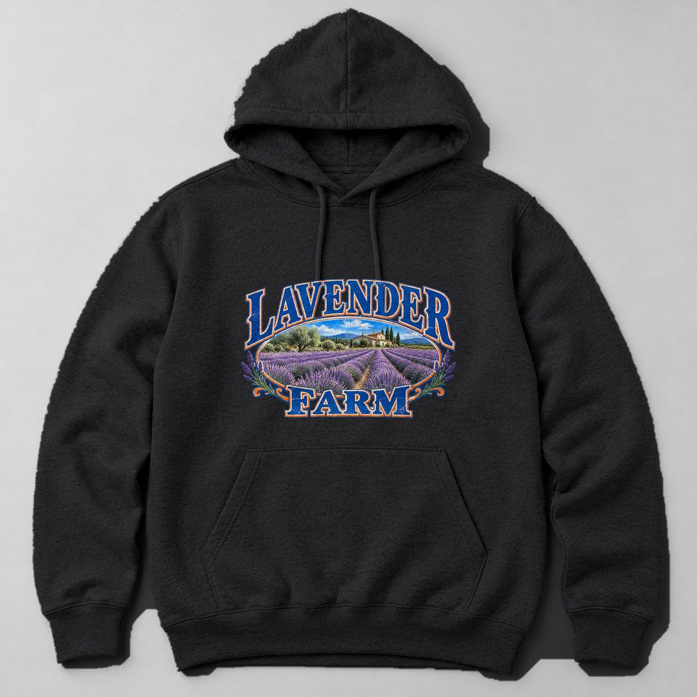 Lavender Farm Hoodie in Black