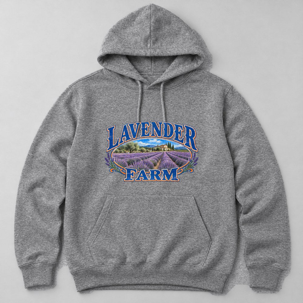 Lavender Farm Hoodie in Heather Grey