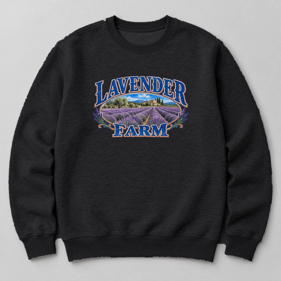 Lavender Farm Sweatshirt in Black