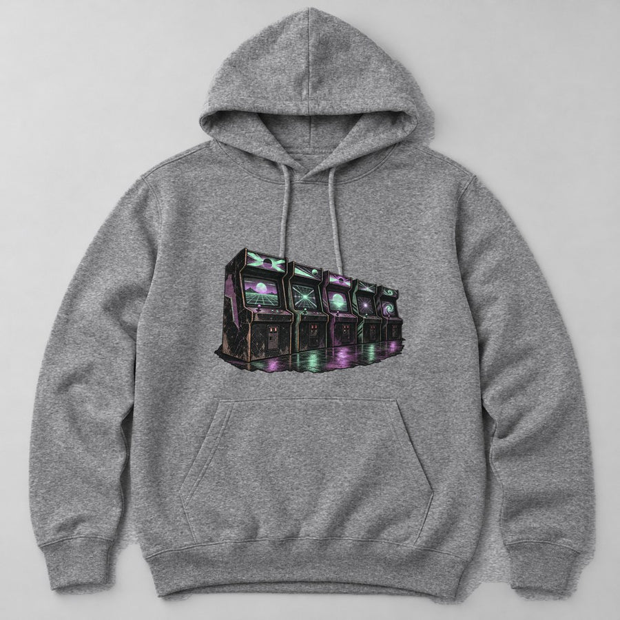 Arcade Cabinets Hoodie in Heather Grey