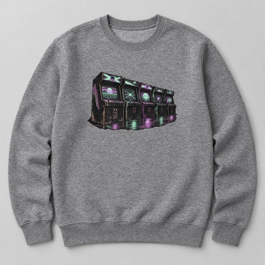 Arcade Cabinets Sweatshirt in Heather Grey