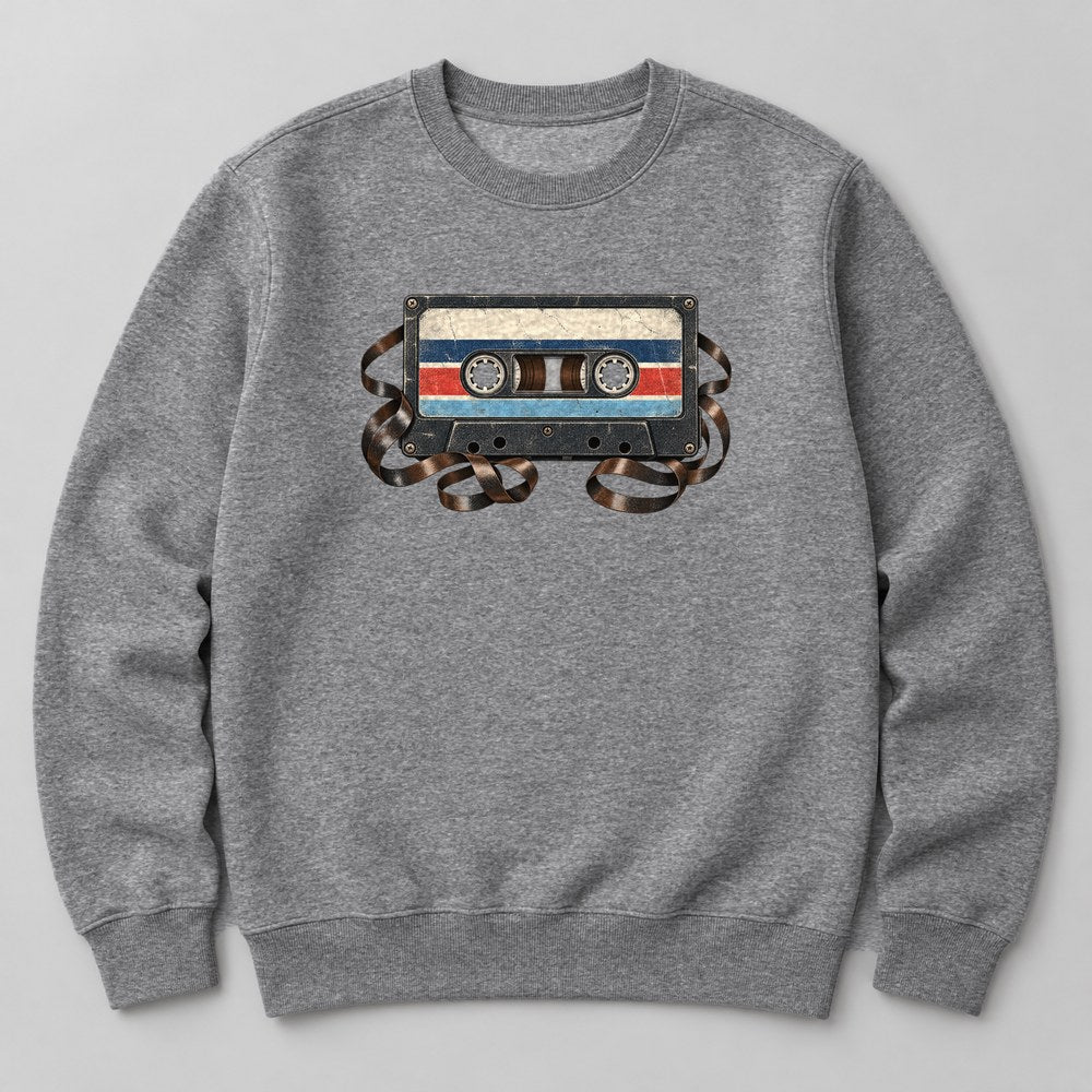 Cassette Tape Sweatshirt in Heather Grey