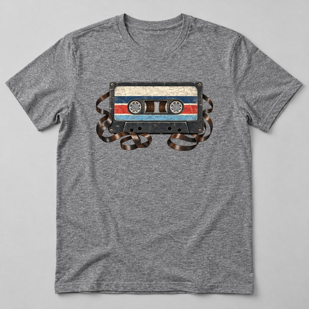 Cassette Tape T-Shirt in Heather Grey