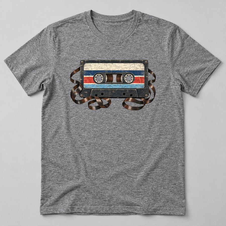 Cassette Tape T-Shirt in Heather Grey