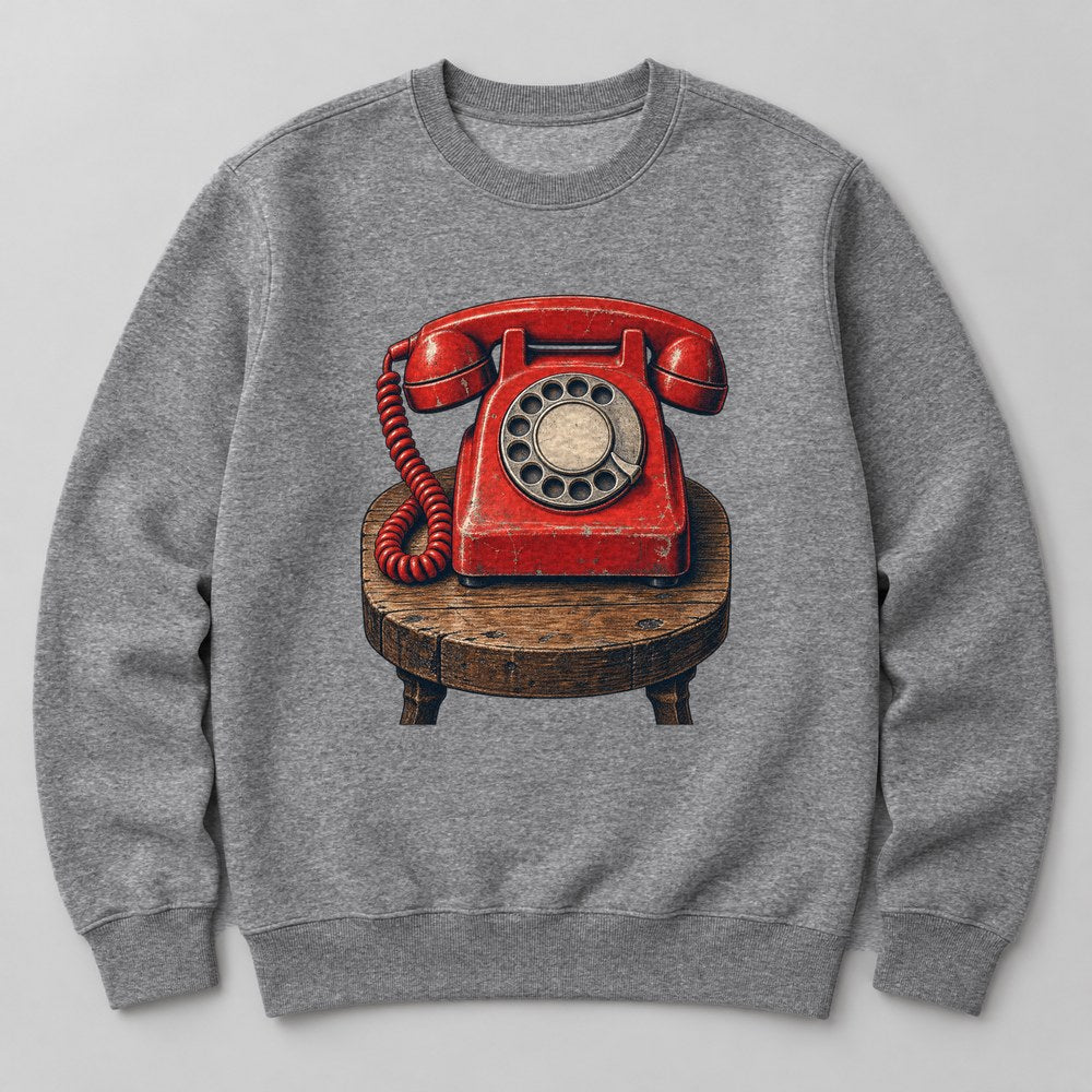 Rotary Phone Sweatshirt in Heather Grey