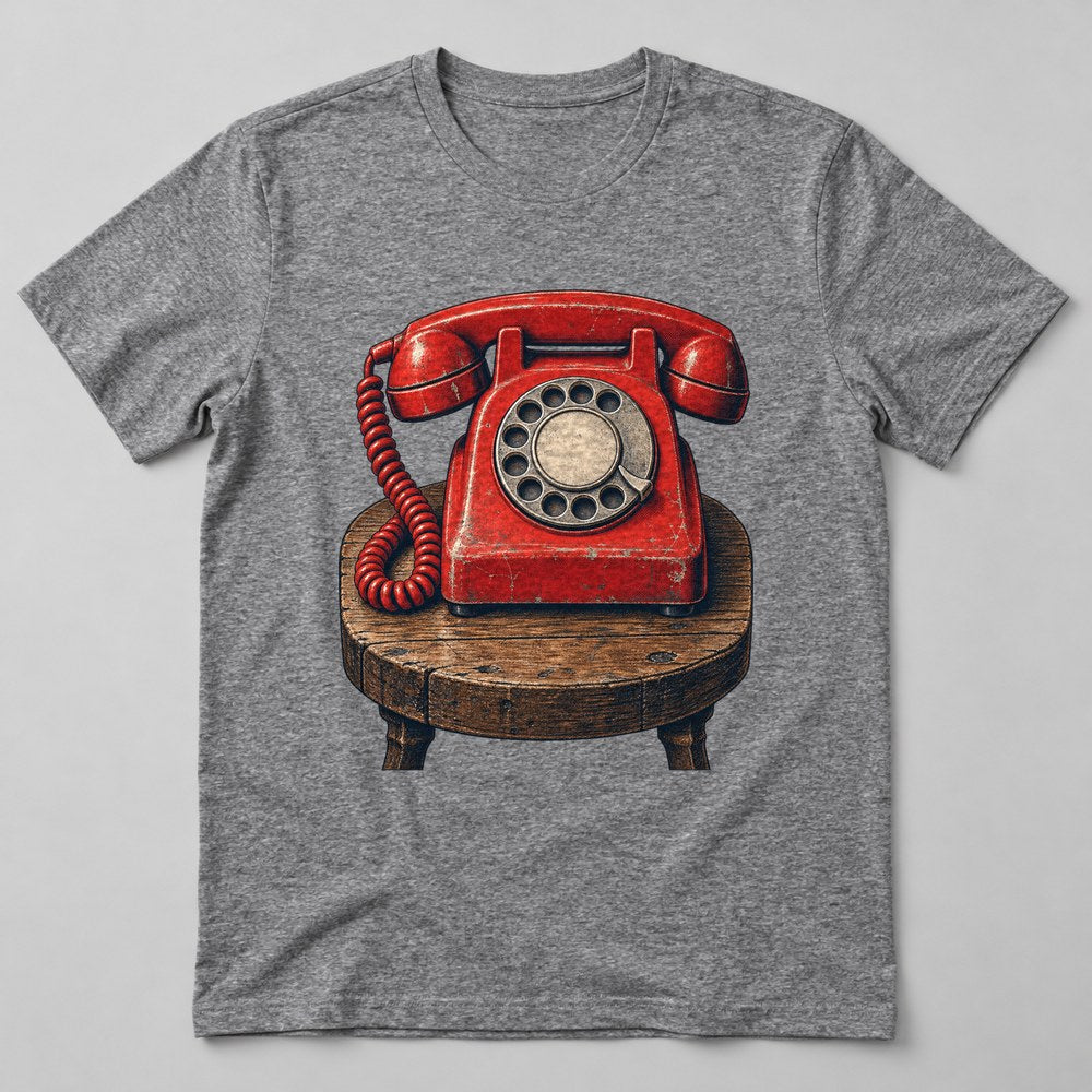 Rotary Phone T-Shirt in Heather Grey