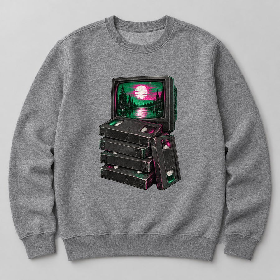 VHS Stack Sweatshirt in Heather Grey