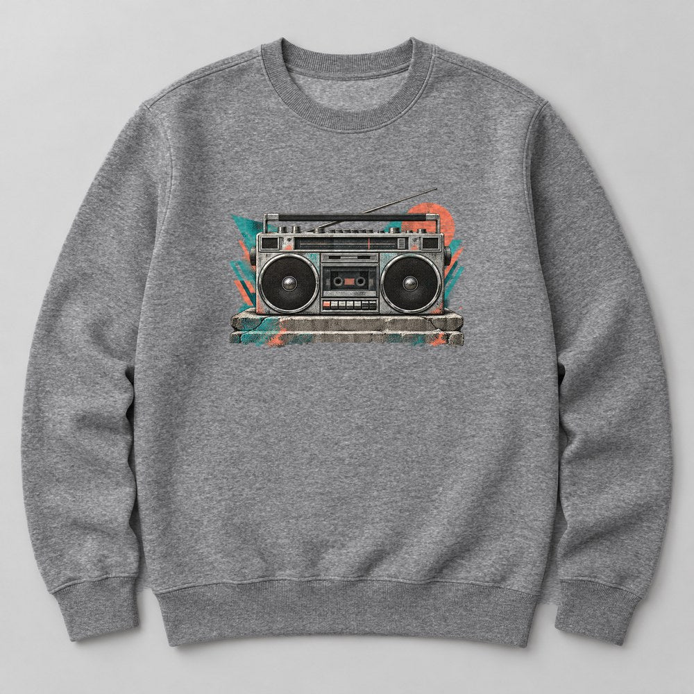 Boombox Sweatshirt in Heather Grey