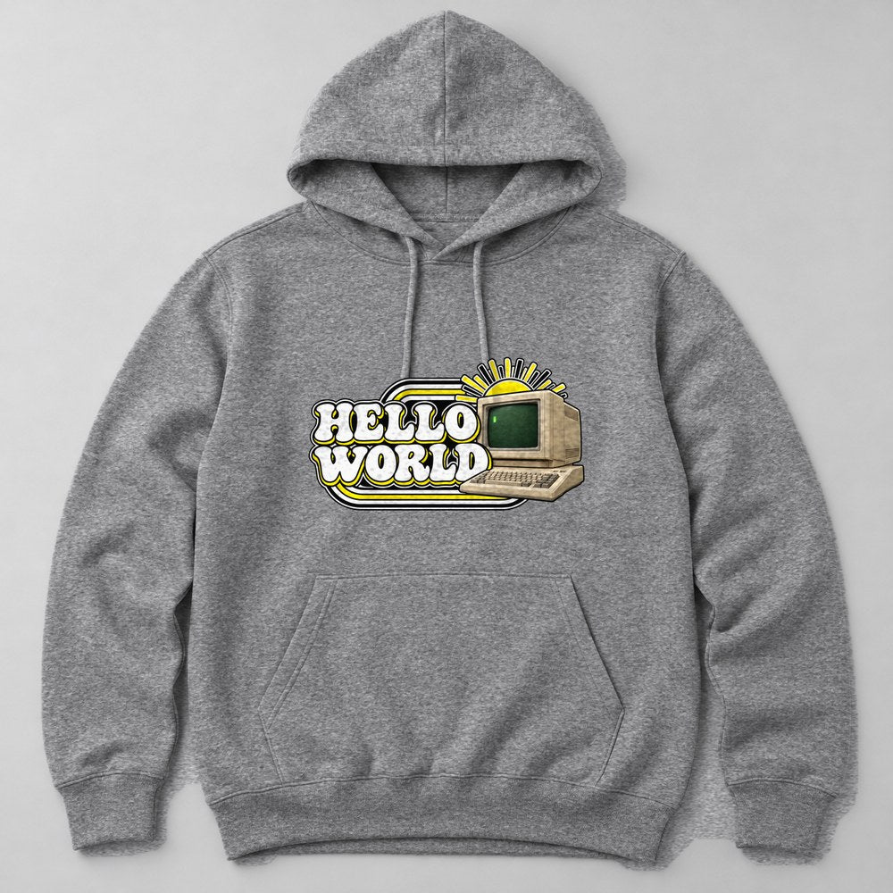 Hello World Hoodie in Heather Grey