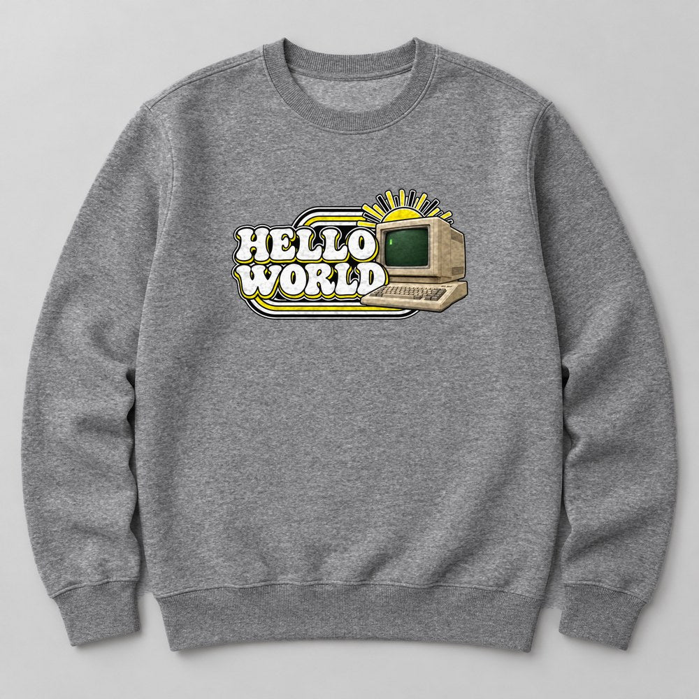Hello World Sweatshirt in Heather Grey