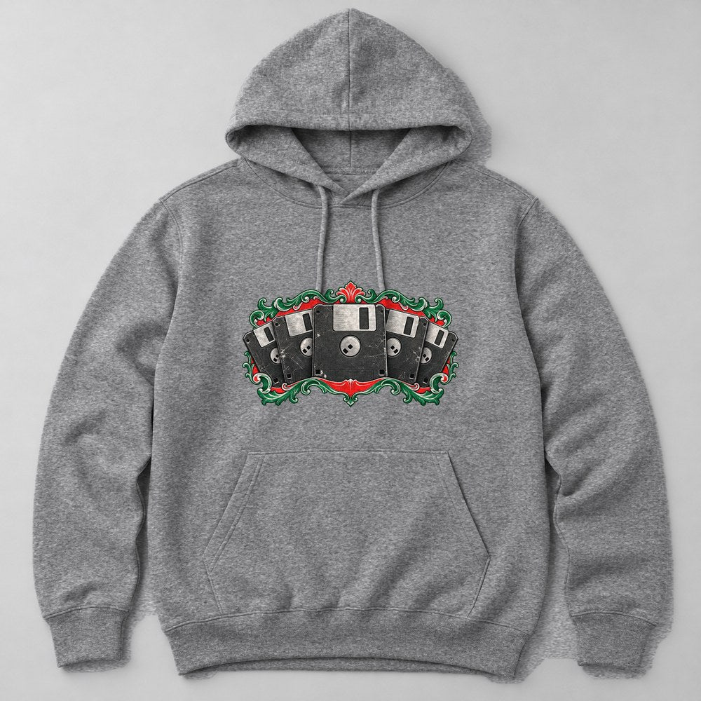 Floppy Disks Hoodie in Heather Grey
