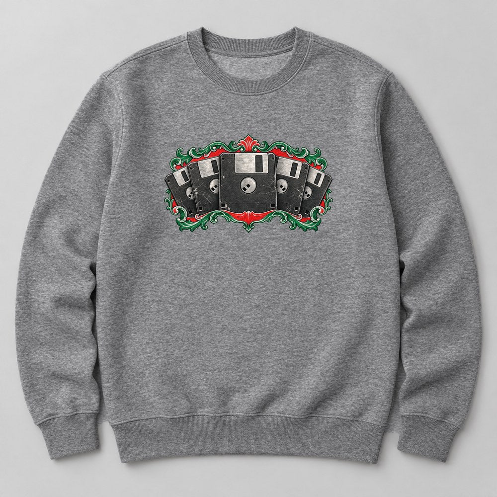 Floppy Disks Sweatshirt in Heather Grey