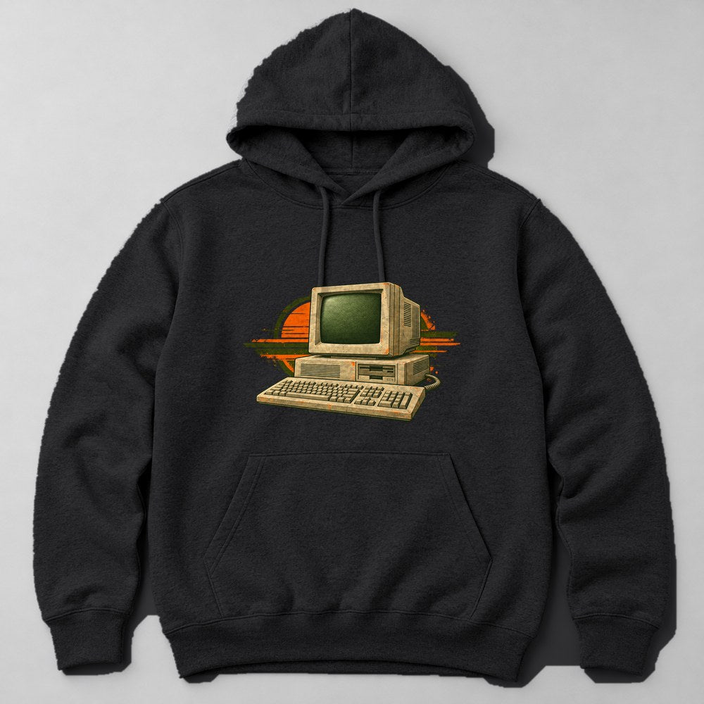 Retro Computer Hoodie in Black