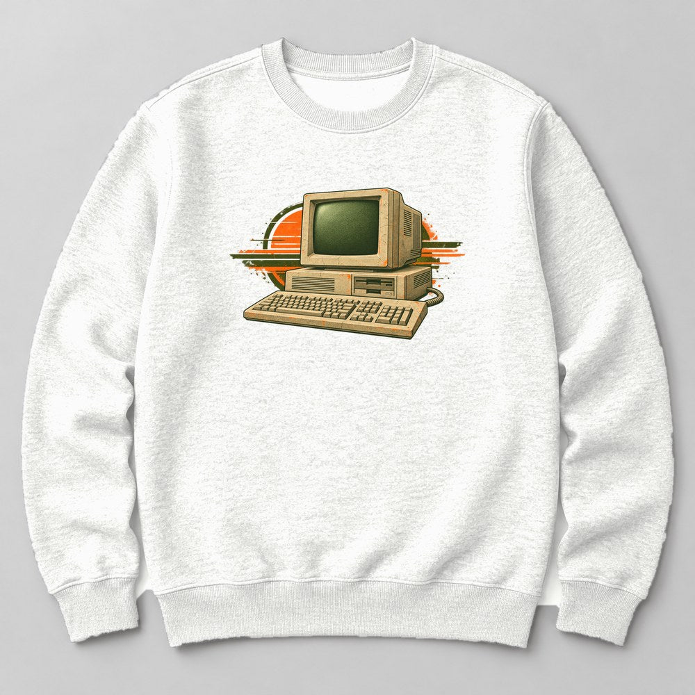 Retro Computer Sweatshirt in White
