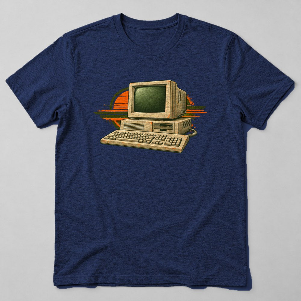 Retro Computer T-Shirt in Navy