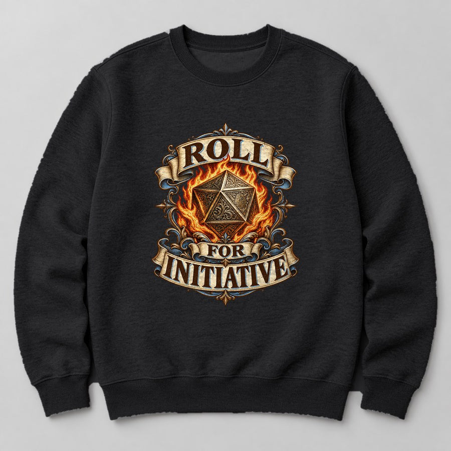 Roll for Initiative Sweatshirt in Black