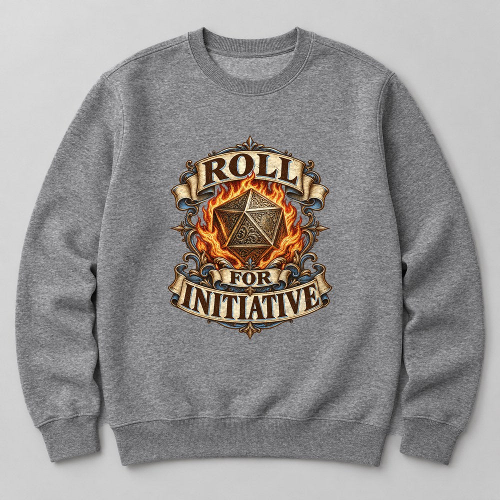 Roll for Initiative Sweatshirt in Heather Grey