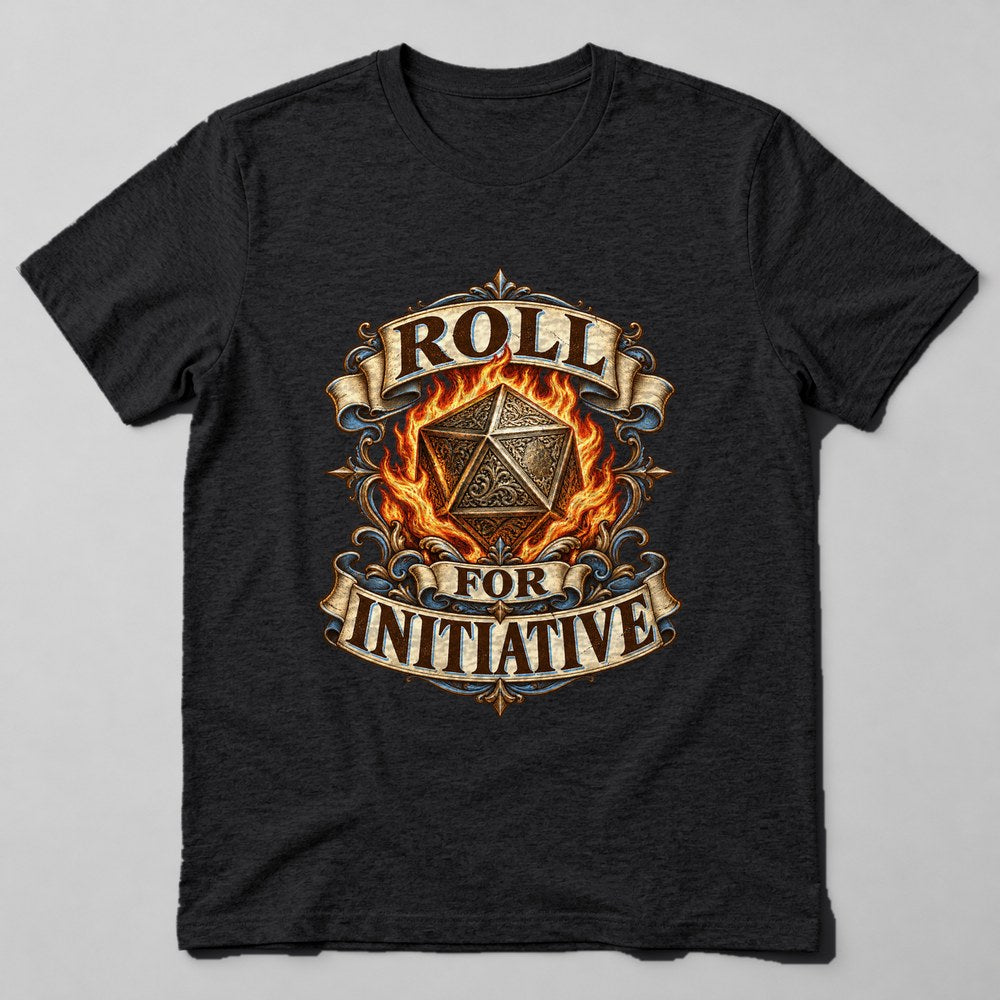 Roll for Initiative T-Shirt in Black