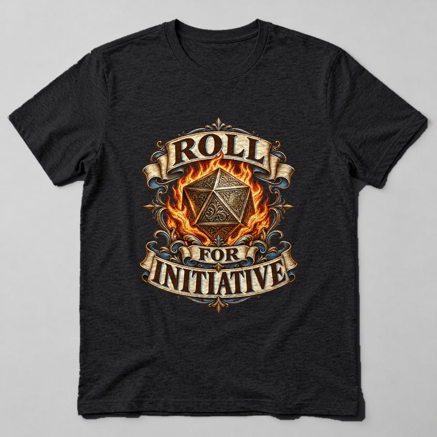 Roll for Initiative T-Shirt in Black