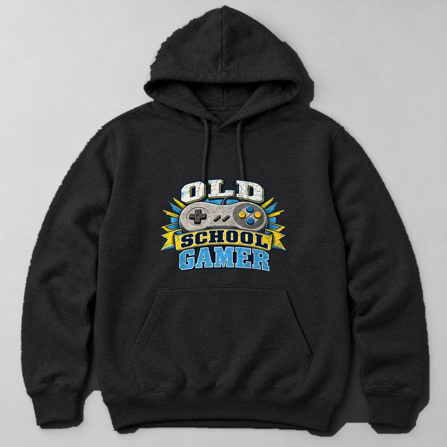 Old School Gamer Hoodie in Black