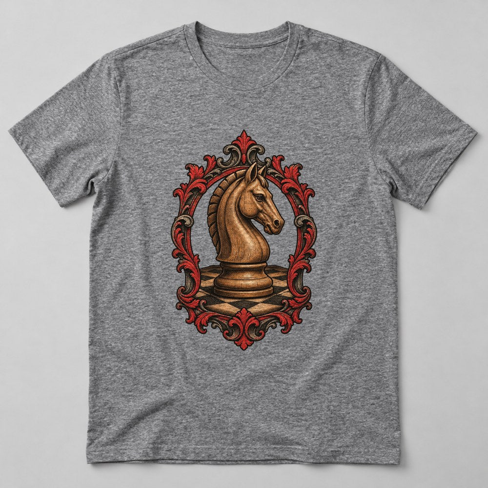 Chess Knight T-Shirt in Heather Grey
