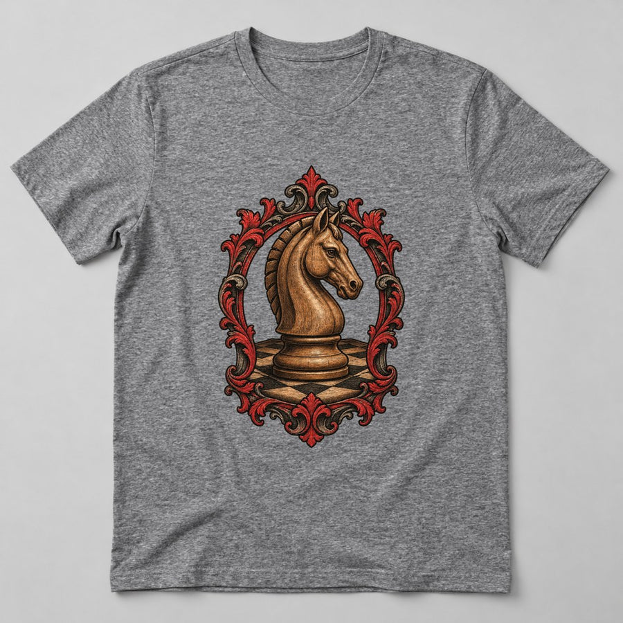 Chess Knight T-Shirt in Heather Grey