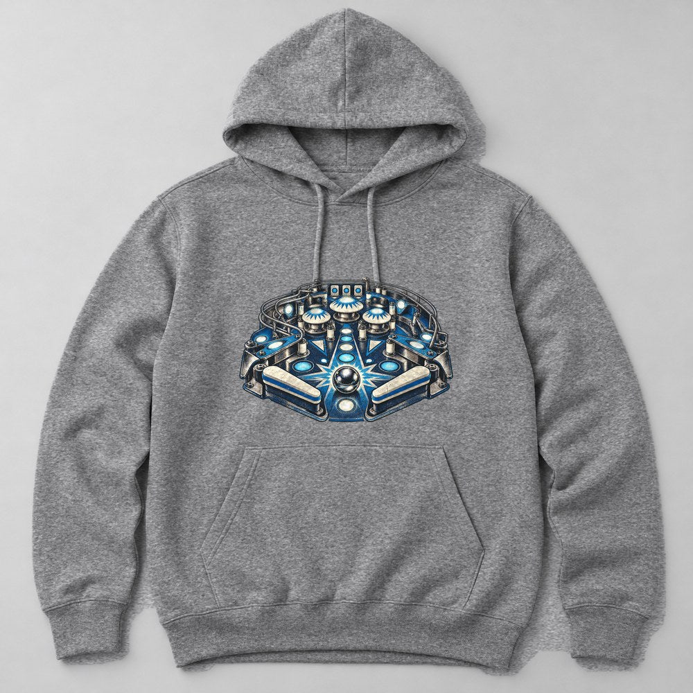 Pinball Flipper Hoodie in Heather Grey