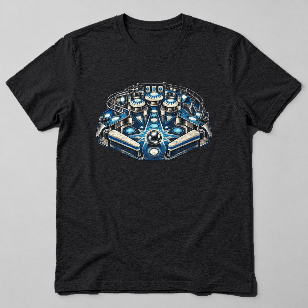 Pinball Flipper T-Shirt in Black