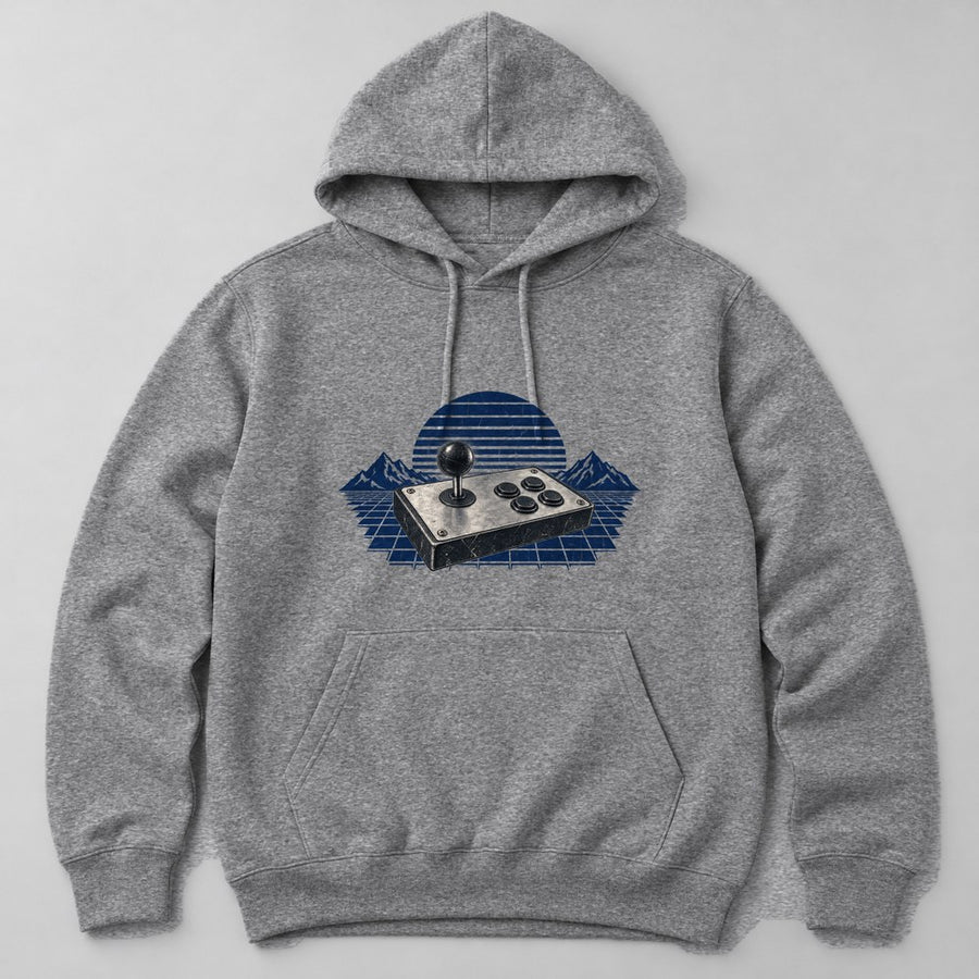 Game Controller Neon Hoodie in Heather Grey