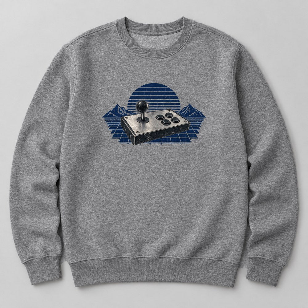 Game Controller Neon Sweatshirt in Heather Grey