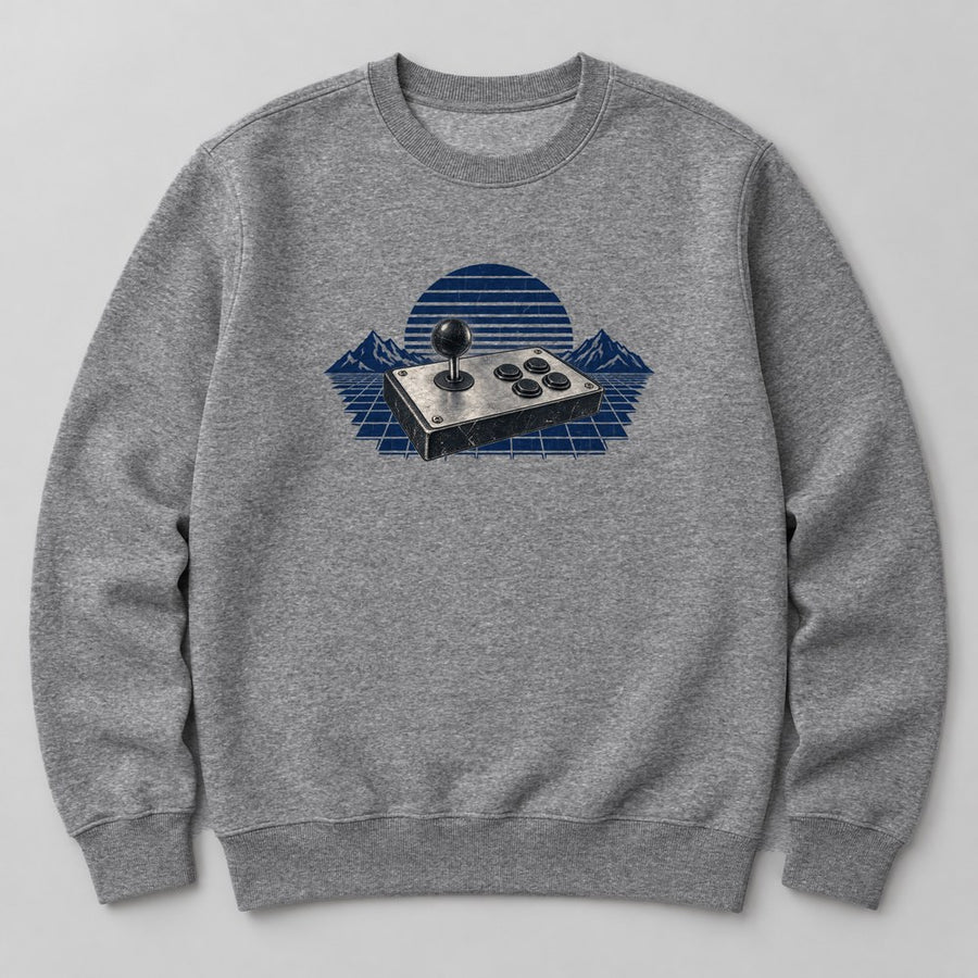 Game Controller Neon Sweatshirt in Heather Grey