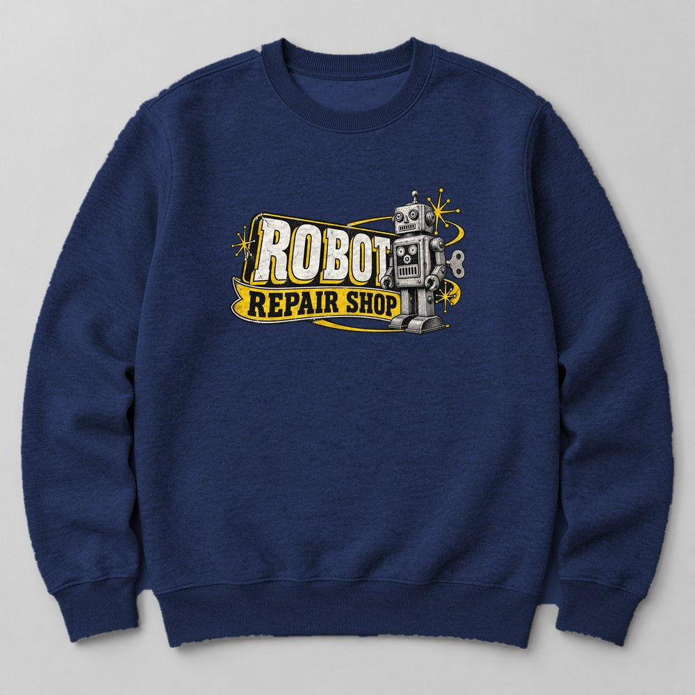 Robot Repair Shop Sweatshirt in Navy