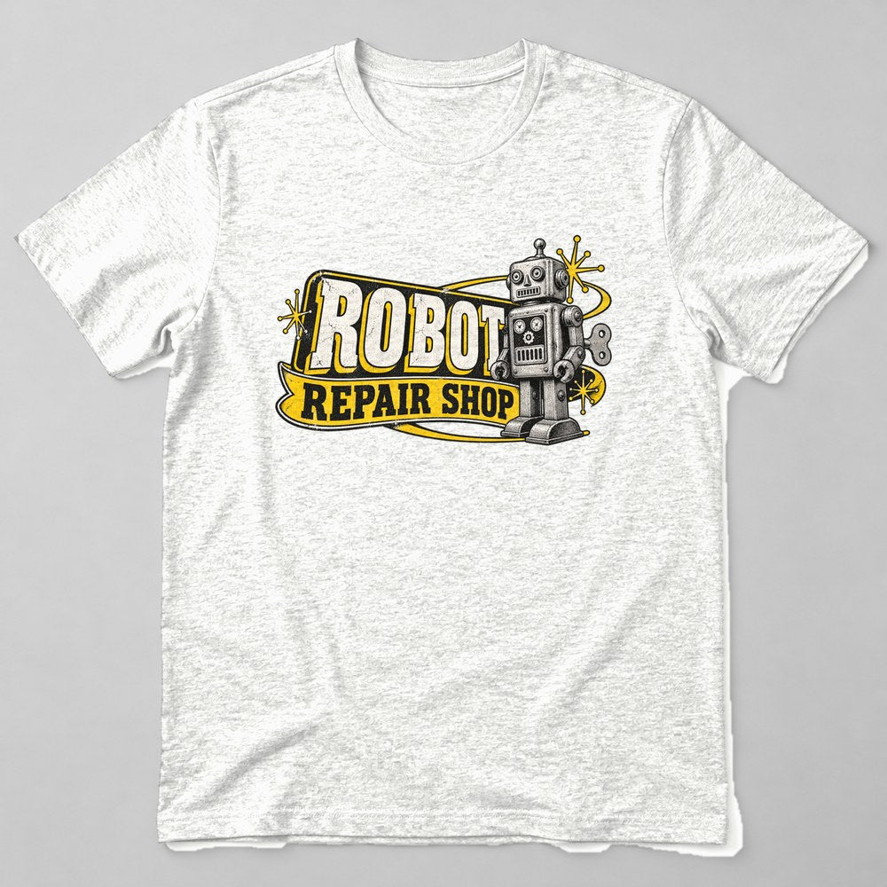 Robot Repair Shop T-Shirt in White