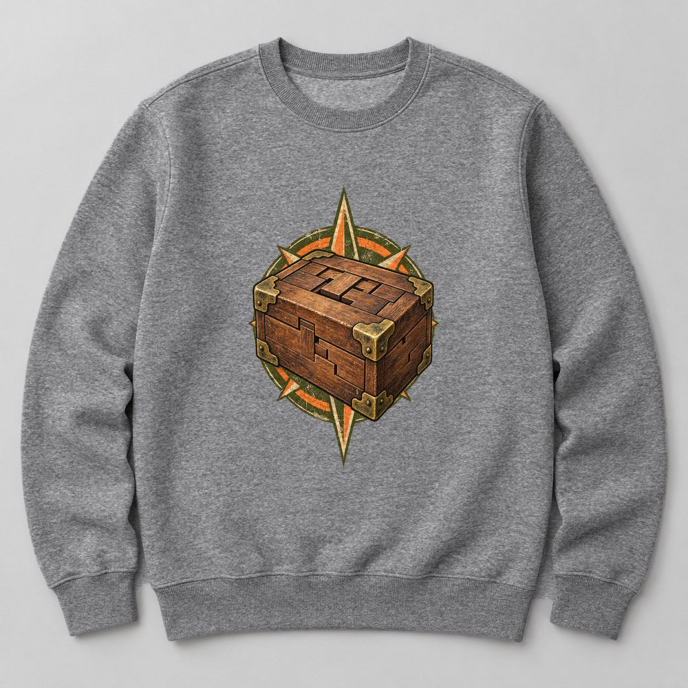 Rubik Free Puzzle Cube Sweatshirt in Heather Grey