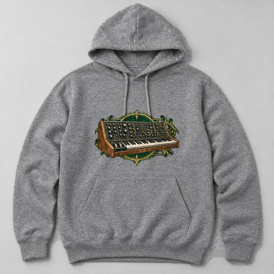 Synth Keyboard Hoodie in Heather Grey