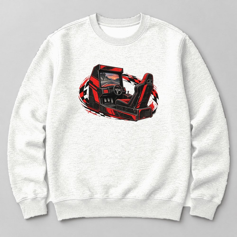 Retro Racing Arcade Sweatshirt in White