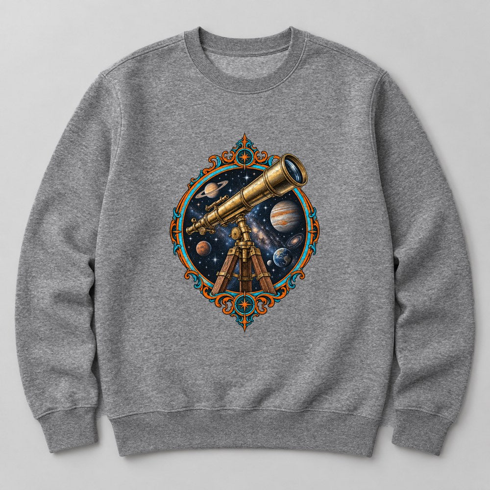 Telescope Stars Sweatshirt in Heather Grey