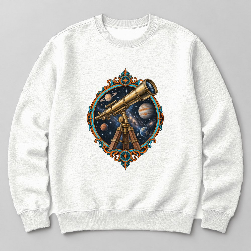 Telescope Stars Sweatshirt in White