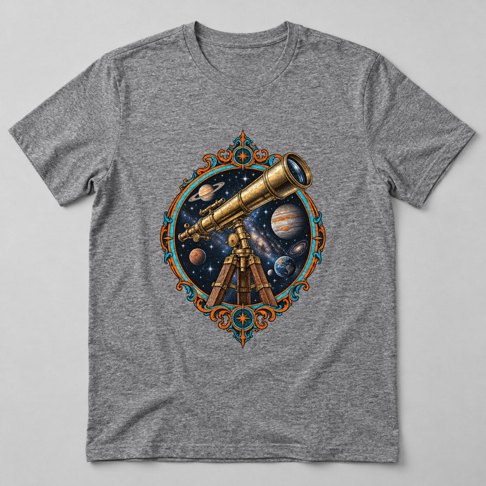 Telescope Stars T-Shirt in Heather Grey