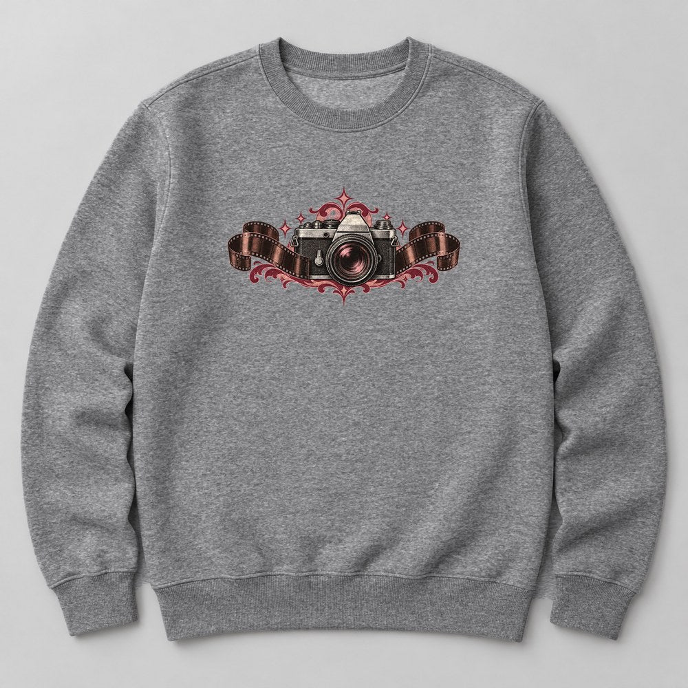 Camera Film Roll Sweatshirt in Heather Grey