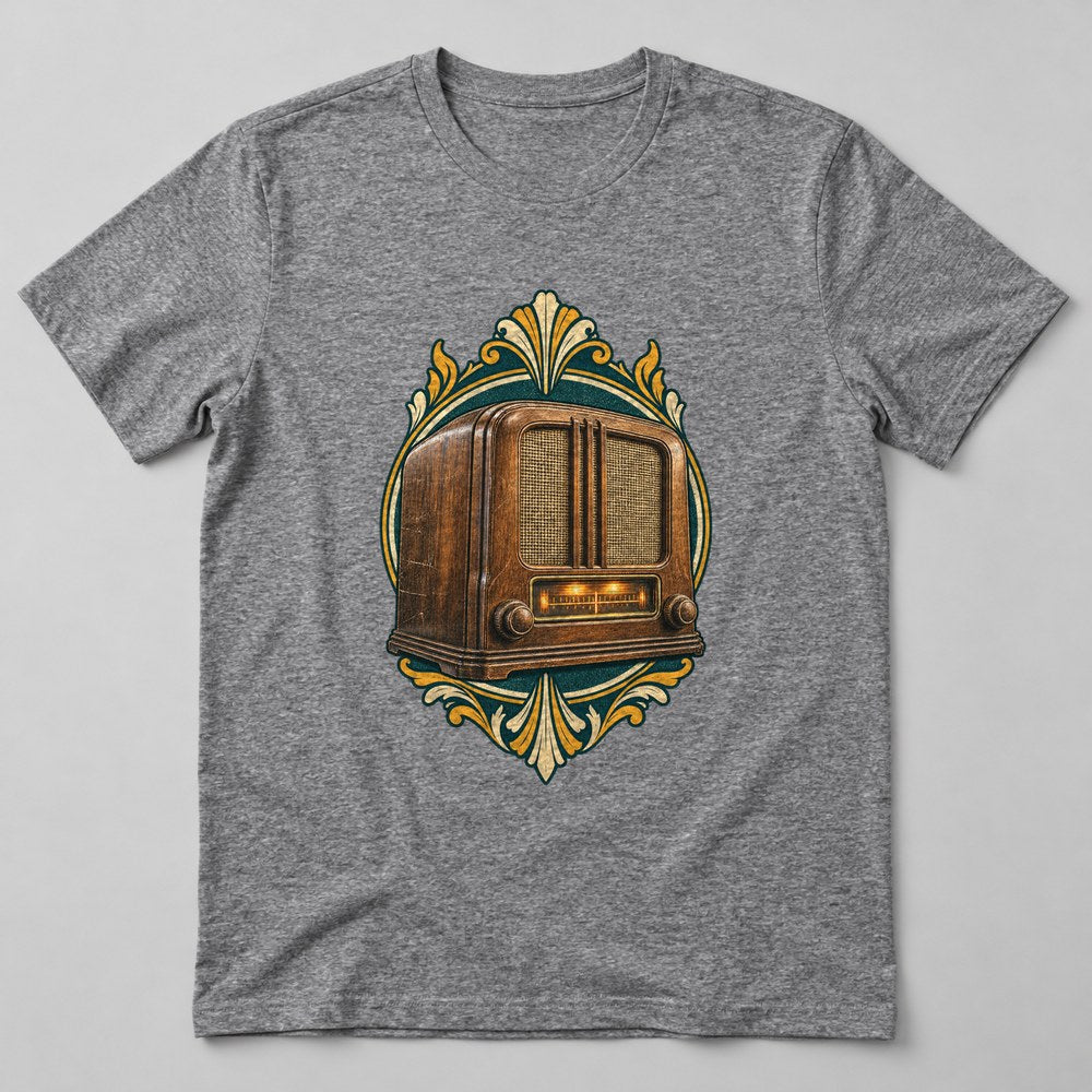 Old Radio T-Shirt in Heather Grey