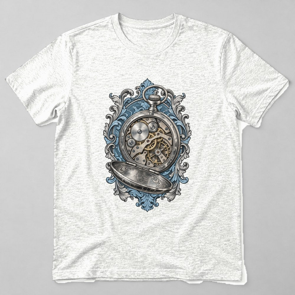 Pocket Watch Gears T-Shirt in White